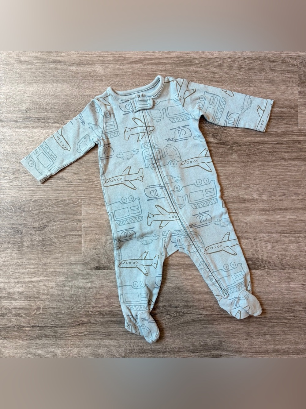 Carter's baby boys airplane print zip up footie